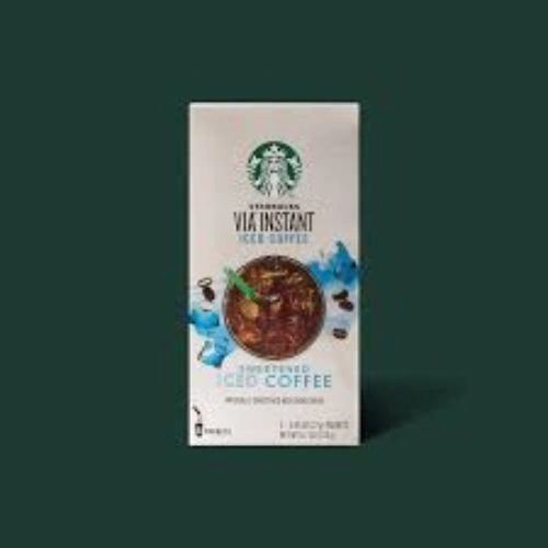 via instant sweetened iced coffee